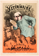 FRENCH VETERINARY MEDICINE BOOK ADVERTISING POSTER.