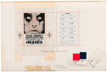 ALICE COOPER "FROM THE INSIDE" PROMOTIONAL CALENDAR CARD PRODUCTION ART & SHEET MUSIC/SONG FOLIO.