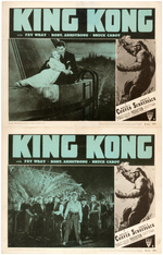 "KING KONG" 1953 RE-RELEASE LOBBY CARD PAIR.