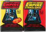 "STAR WARS: THE EMPIRE STRIKES BACK" TOPPS SERIES 1 & 3 FULL GUM CARD DISPLAY BOX PAIR.