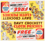 "FLAVOR-KIST HONEY GRAHAMS DAVY CROCKETT CLOTH PATCHES" STORE SIGN.