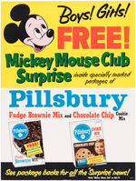 "MICKEY MOUSE CLUB - PILLSBURY" STORE SIGN & PREMIUM PATCH SET.