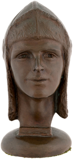 AMELIA EARHART BRONZE BUST BY NOTED SCULPTOR ANNA COLEMAN LADD.