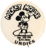 MICKEY MOUSE UNDIES EARLIEST VERSION RARE BUTTON.