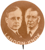 RARE "LANDON - KNOX" BROWN TONE JUGATE BUTTON.