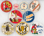 NINE MOSTLY PHILA. HIGH SCHOOL GRADUATION BUTTONS 1948-1967.