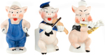 THREE LITTLE PIGS MAW OF LONDON TOOTHBRUSH HOLDER SET.