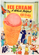 "EAT-IT-ALL FLARE-TOP ICE CREAM CONE" MULTI-CHARACTER STORE SIGN.