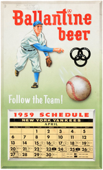 BALLANTINE BEER 1958-1959 NEW YORK YANKEES BASEBALL CALENDAR/SIGN PROTOTYPE ORIGINAL ART & SIGN.