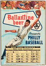 BALLANTINE BEER 1958-1959 NEW YORK YANKEES BASEBALL CALENDAR/SIGN PROTOTYPE ORIGINAL ART & SIGN.