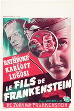 BORIS KARLOFF & BELA LUGOSI "SON OF FRANKENSTEIN" BELGIAN MOVIE POSTER.