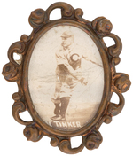 TINKER PITCHING REAL PHOTO BADGE FROM RARE SERIES ISSUED C. 1914-1919.