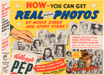 "KELLOGG'S PEP REAL PHOTOS" FOLDER POSTER WITH SUPERMAN.
