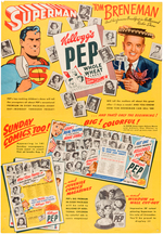 "KELLOGG'S PEP REAL PHOTOS" FOLDER POSTER WITH SUPERMAN.