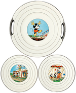 MICKEY MOUSE & FRIENDS CIRCUS-THEMED FRENCH CHINA DESSERT & SERVING PLATE LOT.