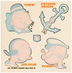 IGA ROLLED OATS "POPEYE MAGIC TRANSFER PICTURES" ADVERTISING SIGN & TRANSFERS.