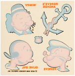 IGA ROLLED OATS "POPEYE MAGIC TRANSFER PICTURES" ADVERTISING SIGN & TRANSFERS.