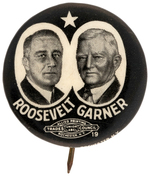 "ROOSEVELT/GARNER" JUGATE BUTTON WITH NEW YORK STAR HAKE #7.