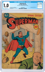 "SUPERMAN" #4 SPRING 1940 CGC 1.0 FAIR.