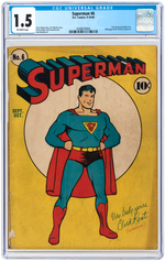 "SUPERMAN" #6 SEPTEMBER-OCTOBER 1940 CGC 1.5 FAIR/GOOD.