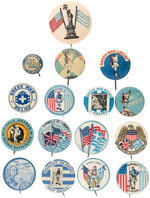 GREECE 1941-1944 COLLECTION OF WWII RELIEF BUTTONS.