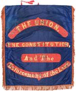 IMPORTANT JOHN BELL 1860 CONSTITUTIONAL UNION PARTY HAND PAINTED TWO SIDED BANNER.