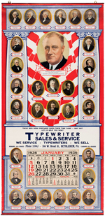 SCARCE 1936 ADVERTISING CALENDAR FEATURING PRESIDENTS INCLUDING FRANKLIN D. ROOSEVELT.