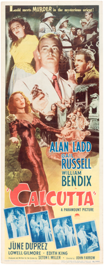 ALAN LADD "CALCUTTA" INSERT POSTER.