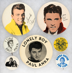 SEVEN SCARCE BUTTONS FEATURING SINGERS OF THE 1950s-1960s.