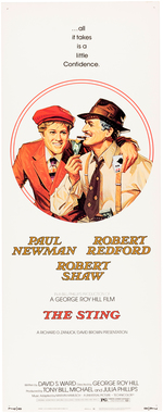 PAUL NEWMAN & ROBERT REDFORD "THE STING" INSERT POSTER.