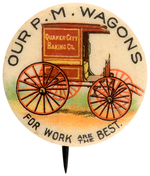 PHILADELPHIA WAGON MAKER RARE BUTTON FROM HAKE BOOK COLOR PLATES.