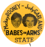 ROONEY/GARLAND MOVIE PROMO BUTTON FROM HAKE BOOK COLOR PLATES.