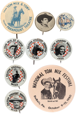 TOM MIX EARLY MOVIE BUTTON & TENT PREMIUM, BUTTON GUM AND RALSTON SET.