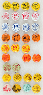 DAVY CROCKETT 32 LITHO BUTTONS FROM SEVERAL DIFFERENT SETS.