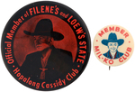 HOPALONG CASSIDY PAIR OF THE RAREST CLUB BUTTONS.