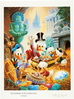 "UNCLE SCROOGE McDUCK HIS LIFE & TIMES" LIMITED EDITION BOOK & CARL BARKS SIGNED LITHOGRAPH.