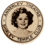 SHIRLEY TEMPLE 1930s FIRST SEEN REAL PHOTO BUTTON FROM AUSTRALIA.