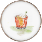 BOSTON RED SOX OLD FASHIONED DRINK RECIPE STERLING SILVER RIMMED COASTER.