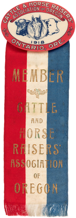 GRAPHIC RIBBON BADGE "CATTLE & HORSE RAISERS ASSOCIATION OF OREGON."