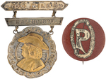 BICYCLES: 1892 L.A.W. MEDAL, 1897 PHILA. 100 MILE MEDAL & PIERCE ARROW BUTTON.