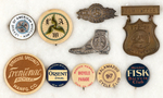 BICYCLES: FIVE LEAGUE OF AMERICAN WHEELMEN ITEMS PLUS FIVE ADVERTISING BUTTONS.