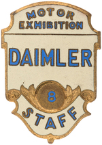 AAA 1922 RACING DRIVER BADGE, HARLEY WINGS, DAIMLER STAFF BADGE, ALFA, BENZ.