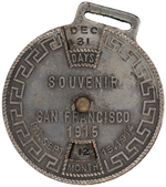 PAN-PACIFIC 1915 PERPETUAL CALENDAR FOB & PORTUGUESE ONE DAY BUTTON.