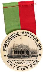 PAN-PACIFIC 1915 PERPETUAL CALENDAR FOB & PORTUGUESE ONE DAY BUTTON.