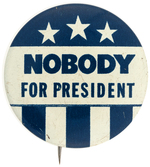 YIPPIE 1976 "NOBODY FOR PRESIDENT IN '76" U.N. PLAZA RALLY HANDBILL PLUS BUTTON.