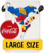 "DRINK COCA-COLA" CLOWN VACUFORM STORE SIGN.