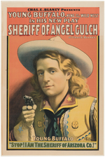 YOUNG BUFFALO "SHERIFF OF ANGEL GULCH" LINEN-MOUNTED STAGE POSTER.