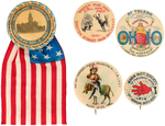 OHIO FIVE RARE BUTTONS FROM 1897 CLEVELAND EXPO TO 1916 MITT-FEST.