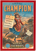 "CHAMPION HAVANA CHEROOT" CIGAR ADVERTISING TEXTILE.