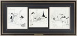 AL HIRSCHFELD FRAMED PRINT TRIO.